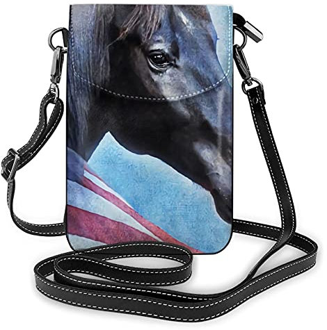 Tradegnow Umhängetasche mit schönen Pferden, patriotische Bilder, kleine Handytasche, lässige Schultertasche für Damen, siehe abbildung, Einheitsgröße
