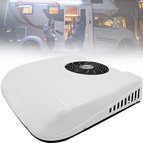 12 V/24 V CC aire acondicionado para techo de coche, ultrafino, ideal para furgonetas, todoterrenos, camiones, caravanas, tractores, excavadoras, sistema de ventilación de coche, compresor de aire
