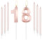mciskin Rose Gold 18 Birthday Candles-Number 18 Candle for Cake with Long Thin Candles Set, Rose Gold Cake Topper for Girl 18th Birthday Decorations Supplies,18th Wedding Anniversary Decorations