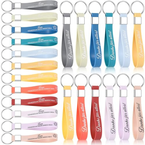 Otuuz 24 Inspirierende Schlüsselanhänger für Kollegen Team Dankeschön Geschenk Silikon Schlüsselanhänger mit Sprüchen Abschiedsgeschenk für Mitarbeiter Teenager Lehrer Weihnachten(Team Stil)