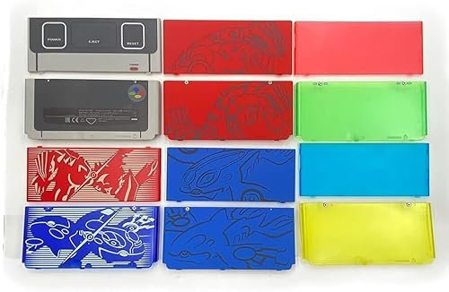 Front Back Faceplate Plates Upper & Back Housing Shell Case Cover Replacement for New 3DS Version 2015 Game Console (Clear yellow green)