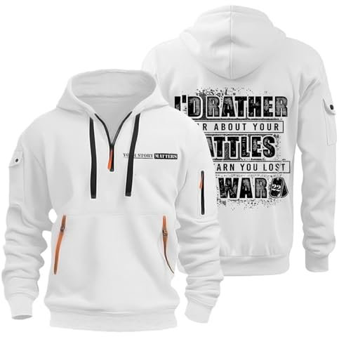 Angebote des Tages Heute Arbeitspullover Herren Lustig Vintage Fleece Pullover Herren Sommer Sweatshirt Herren Winter Bequeme Basic Sweatshirt Herren Hoodie Kaufen Herren(1-White,L)