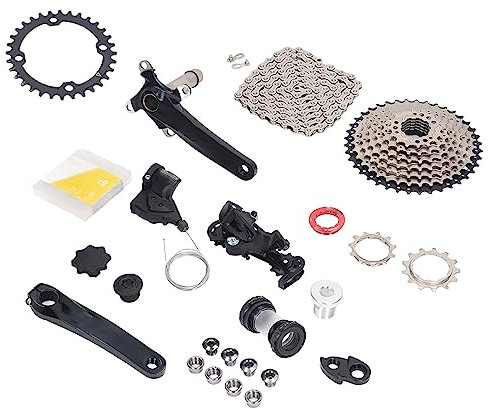 9-Gang-Gruppe, Kurbelfreilauf aus Aluminiumlegierung mit Schalthebel, Schaltwerk für D9-Gang-Gruppenfahrräder (32T Kettenblatt)