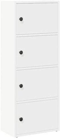 vidaXL Bücherregal Weiß 40x24x102 cm Holzwerkstoff, Bücherschrank, Lagerregal, Regal, Lagerschrank, Schrank, Aufbewahrungsschrank, Bücherständer