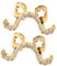 HAPINARY 2 Stück Goldene Zähne Grills Zirkonia Glänzend Für Kleid Ball Goldene Zahnkappe Mundschmuck Halloween Party Abschlussball