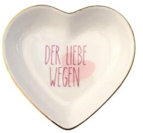 Gift Company Love Plates, Deko-Teller, Porzellan, Der Liebe wegen, Herz, tief, weiß, 10x2x9,5cm