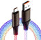 teasteam RGB LED 6A USB Type C Charging Cable, 66W Fast Charging, Light Up Charging Cable Compatible with Galaxy S24/S24 Ultra S23 S22 S21, OnePlus, iPhone 15