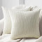 Topfinel Kissenbezug 80x80 Creme Kordsamt 2er Set gestreiftes Muster Kissenbezüge Kissenhülle Dekokissen Sofakissen Couchkissen Dekokissen Zierkissenbezug Deko Kissenhüllen Wohnzimmer