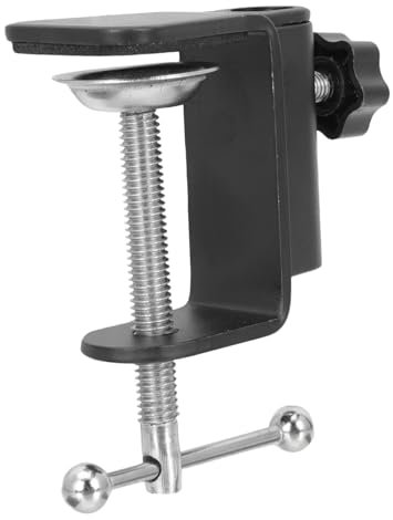 HYTROVE Table Fixed Clip for Microphone Stand Metal Bracket Base for Vlogging Adjustable Clamp for Gaming Microphone Holder