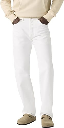 Levi's Herren Jeanshose 501 Original mit Knopfleiste, Straight Fit, Weiß (Chill White), W33/L34