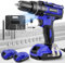 Trapano Avvitatore Batteria, MHPRO Avvitatore a Batteria 21V con 2 Batterie da 2.0Ah, 42N.m di Coppia, 2 Velocità, 25+3 Coppia, 30 Accessori, Luce a LED, Per il fai da te, in Casa e Giardino