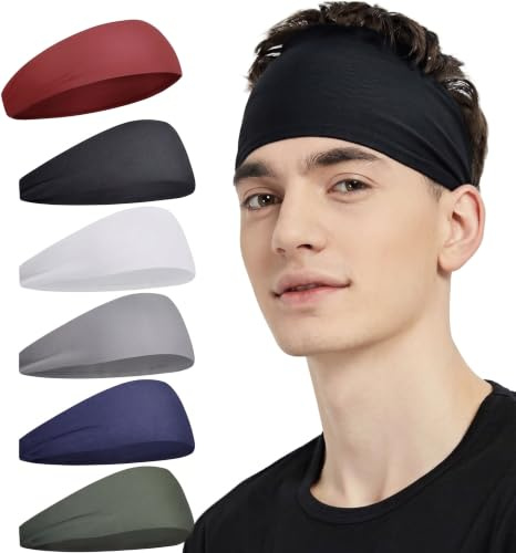 QZLSAYSL Serre Tete Homme,Bandana Homme,Chaque Paquet De 6 Attaches pour Cheveux d'hommes Et D'Attaches pour Cheveux De Femmes, Transpirantes Et Respirantes