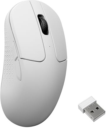 Keychron M3 Mini 8K Kabellose Gaming-Mau, PixArt 3950 Sensor, Weiß | 2,4 GHz/BT 5.3 /USB-C, 8000 Hz Abtastrate, 30000 DPI, programmierbar mit Launcher, 55g ultraleicht, für Windows, mac, Linux