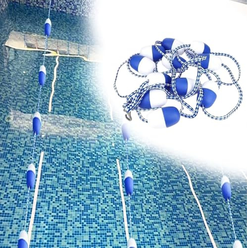 linee della corsia della piscina Corda di sicurezza per piscina da 1, 10, 20, 70, 100 m, divisorio di corsia regolabile con galleggianti blu e bianchi, kit divisorio di corsia(L 52 M)