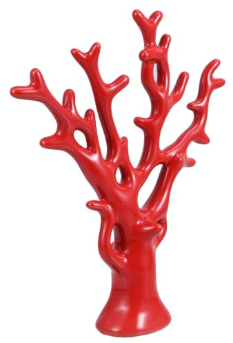 Tofficu Rote Keramik Baum Figur für Weihnachten Party Tischdeko