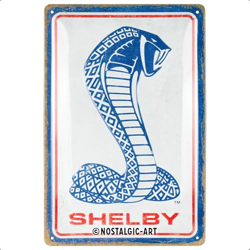 Nostalgic-Art Retro Blechschild, 20 x 30 cm, Shelby – Cobra Snake | Original Shelby Lizenzprodukt (OLP), aus Metall, Vintage Design, Blechschilder Sprüche, Geschenk-Idee für Shelby-Fans