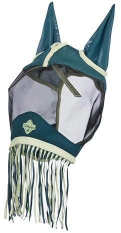 LeMieux Fringe Fly Mask - Micro-Mesh Ears - Black Mesh - Forelock Slit - Jungle - Small