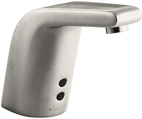 KOHLER K-13461-VS Sculpted Single-Hole Touchless DC-Powered Bathroom Sink Faucet with Insight Technology and 5-3/4-Inch Spout, Vibrant Stainless