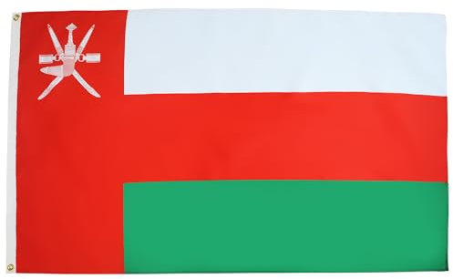 AZ FLAG - Flagge Oman - 150x90 cm - Sultanat Oman Fahne 100% Polyester mit Messing-Ösen - 110g