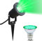 Long Life Lamp Company Green LED Garden Spike Wall Light Green LED GU10 Outdoor IP65 Black Spike Light