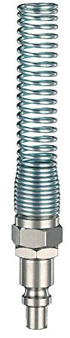Ani AH034301AN Innesto rapido con Molla per Tubo Spirale 6X8 mm, Acciaio