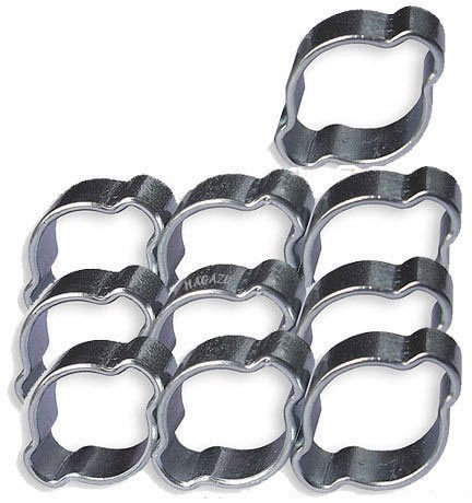 10er Pack - 2 Ohr Schlauchklemmen 13 - 15 / 9mm