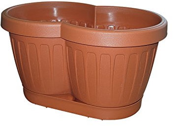 GAP-Aktuell Balkonkasten Begonia 30 cm 2er mit Untersatz - Qualität Made in Europe - absolut wetterfest/Blumenkasten