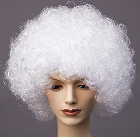 Festartikel-Müller Hair Perücke, Locken, Dauerwelle, Afro Perücke, Farbe weiß