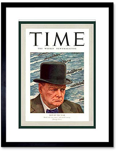 Wee Blue Coo 9x7 '' MAGAZINE 1941 WINSTON CHURCHILL MAN YEAR TIME FRAMED ART PRINT F97X503