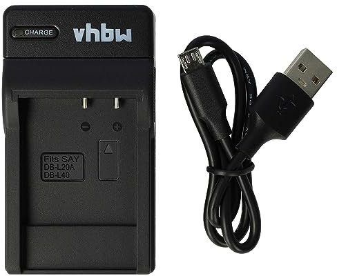 vhbw USB Ladegerät kompatibel mit Sanyo DB-L20A, DB-L20, DB-L40, DB-L40AU Kamera Camcorder/Akku - Ladeschale, Ladeanzeige, 4,2 V