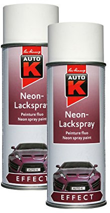 Kwasny 2X 233 092 Auto-K Effect Neon-Lackspray Grundierung Weiß Matt 400ml