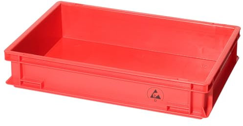 ESD IDP-STAT Lagerbehälter, ableitfähig, rot, 600 x 400 x 120 mm