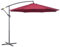 Outsunny Ombrellone da Giardino 3x2.5 m a Braccio Inclinabile con Manovella, Rosso Scuro