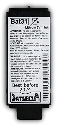 BATSÉCUR - Pile Alarme BAT31 Compatible BATLi31 DAITEM 3V 1Ah - 3V 1.1Ah LiFeS2