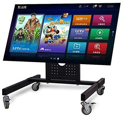 Rolling TV Mount with Wheel for 32-65 inch Flat Curved Screen TV, LED LCD, 45° Adjustable Viewing Angle,Low Height Mobile TV Stand, Monitor Floor Stand Cart, Conferences, Exhibitions, Home，Office