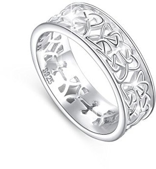 925 Sterling Silber Ewigkeit Keltischer Knotenring Verlobungsringe Trauringe 6mm Breit Band Ring für Damen Männer Größe 54,4