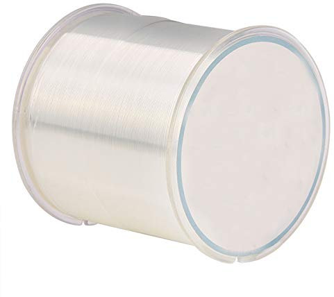 Lenza da pesca, filo invisibile in nylon trasparente, 500 m, resistente, per appendere ornamenti, creazione di gioielli, cucito hobby e artigianato (diametro 0,5 mm)