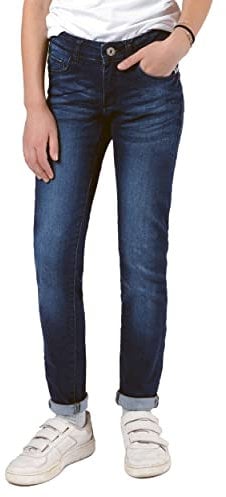 Staccato Mädchen Skinny Jeans Big Fit - elastisch, weitenverstellbarer Bund, 5-Pocket-Style - Farben: Grau, Blau, Dunkelblau, Größen: 134-176 (as3, Numeric, Numeric_152, Plus, Dark Blue)