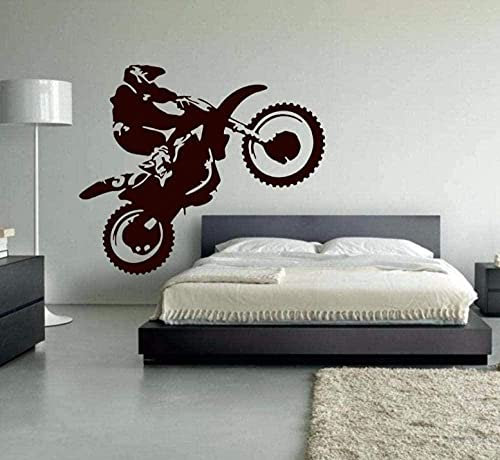 Wandaufkleber PVC Abnehmbare Wandtattoo Dekoration Cross Country Motorrad Motorrad Motorrad Wohnzimmer Wohnzimmer Sport 61X51cm
