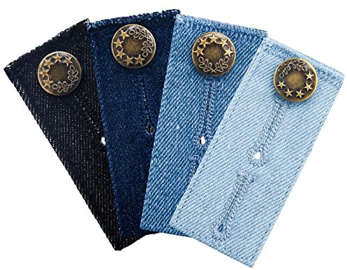 Luter 4 Pièces 8,5x3,5cm Rallonge Pantalon Extension de Pantalon pour la Grossesse Hommes Femmes Jeans Pantalons Pantalons Jupes (4 Couleurs)