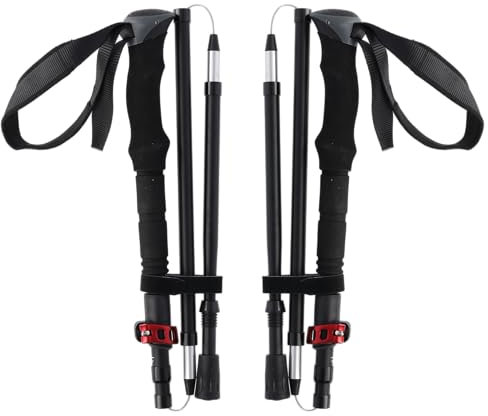 STUBAI Faltbarer Tourenstock Crimp Tour | 111 cm bis 128 cm | Faltstöcke für Wanderung, steinige Wegen, Schneefelder, Outdooraktivitäten