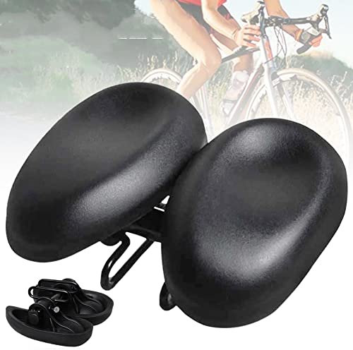 Mioloe Fahrradsattel PU Wasserdichter Fahrradsitz ohne Nase Breitenverstellbarer Fahrradsitz Weiches Stoßdämpfendes Fahrradkissen Fahrradsitz Fahrrad Reitzubehör (Schwarz)