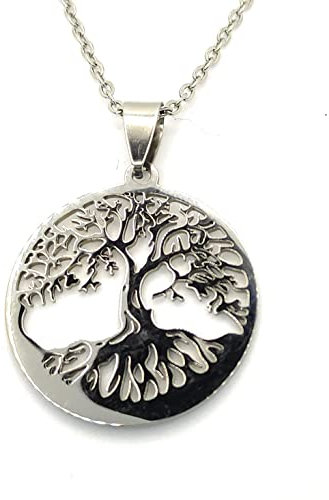 belelle | Colgante Collar Árbol de la Vida | Colgante para Mujer | Amuleto de la Suerte y Proteccción | Acero Inoxidable