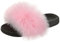 Hitopteu Ciabatte Pelose Donna Pantofole Pelliccia Estive Punta Aperta Ciabatte Casa Scarpe Sandalo Fluffy Peluche Slides Rosa Etiketten Größe 38-39 260