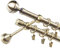 Fenster DEKOR - Gardinenstange Wandmontage 2-läufig 180 cm - Vorhangstange aus Stahl mit 36 Ösen und Clips - Gardinen Stange Gold - Gardinenstangen im Set mit Dübel - Elegante Vorhangstangen