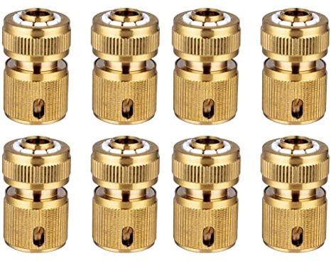 Gartenschlauch-Adapter, Messing Schnellkupplung 1/2 Schlauchkupplung, für Rohr Verbinden Gartengeräte (8 Stück )