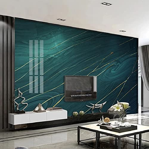 SABORR Wandbild 3D Wohnzimmer Tapete grüner Marmor Linie Kunst Aufkleber Schlafzimmer Home Decoration Hintergrund Wand Poster