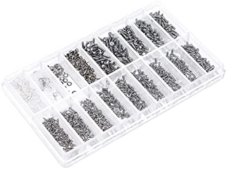 GSGC 1Set Glasses Sunglasses Spectacles Watch Tiny Screws Nut Assortment Repair Tool Assorted Kit Used For Fixing Glasses/Watches (Size : 1000pcs)