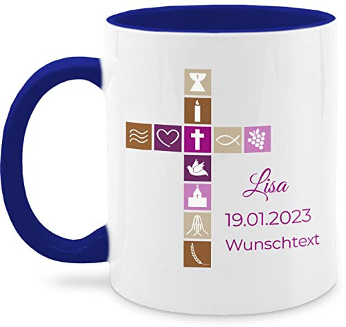 Tasse Tassen 325ml - Taufe - Geschenk Firmung GeldgeschenkTaufe I Geschenke Geld Konfirmation - 325 ml - Dunkelblau - personalisierte taufbecher taufgeschenke taufe glühweintassen
