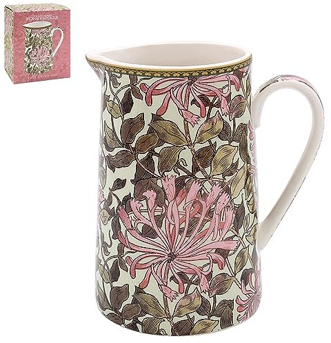 Lesser & Pavey William Morris Pichet britannique pour cuisine et maison | Jolie carafe imprimée pour le lait, l'eau, le jus et d'autres besoins | Petite carafe chèvrefeuille pour la maison et le